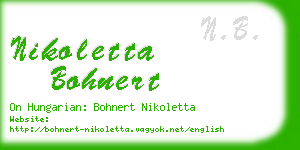 nikoletta bohnert business card